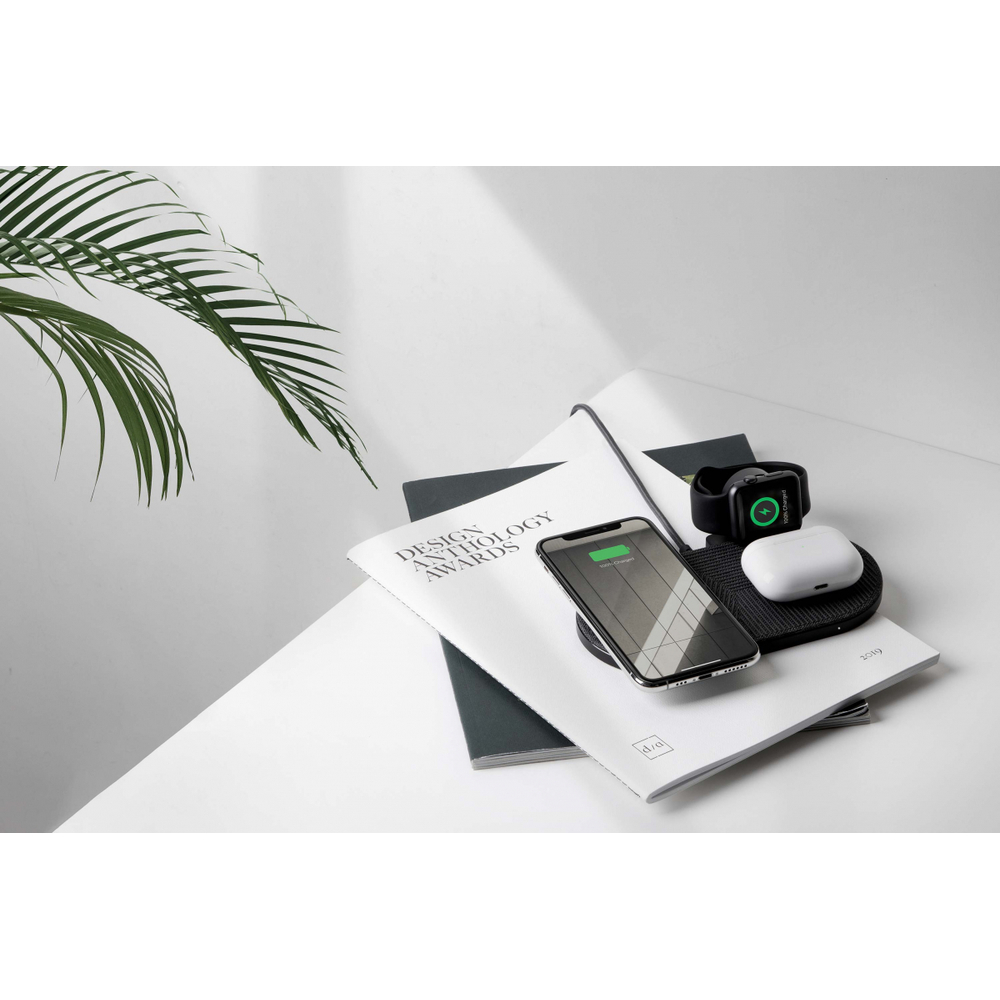 DROP XL БЗУ для Apple Watch стандарта Qi, мощность 10W, с кабелем 2м, цвет: серый